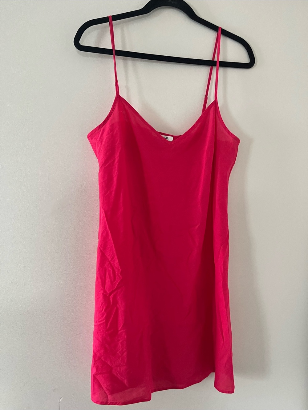 Madewell Hot Pink 100% Cotton Slip Mini Dress Medium Summer Lingerie